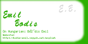 emil bodis business card