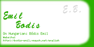emil bodis business card
